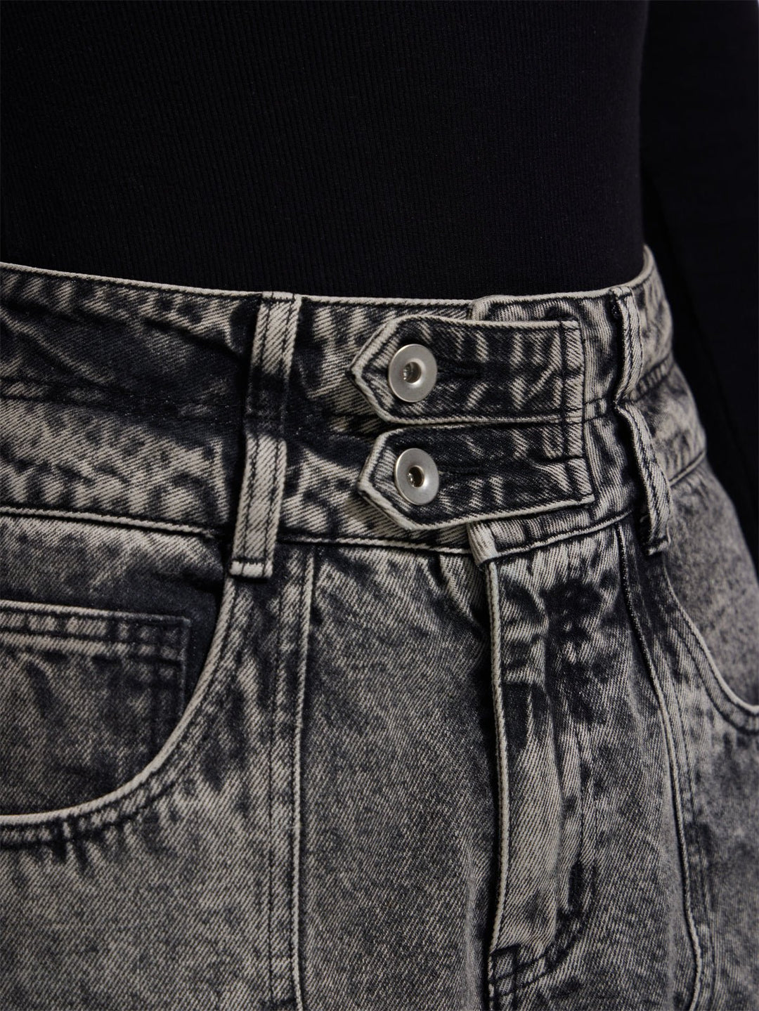 Multi-pocket wide leg casual jeans FE0420