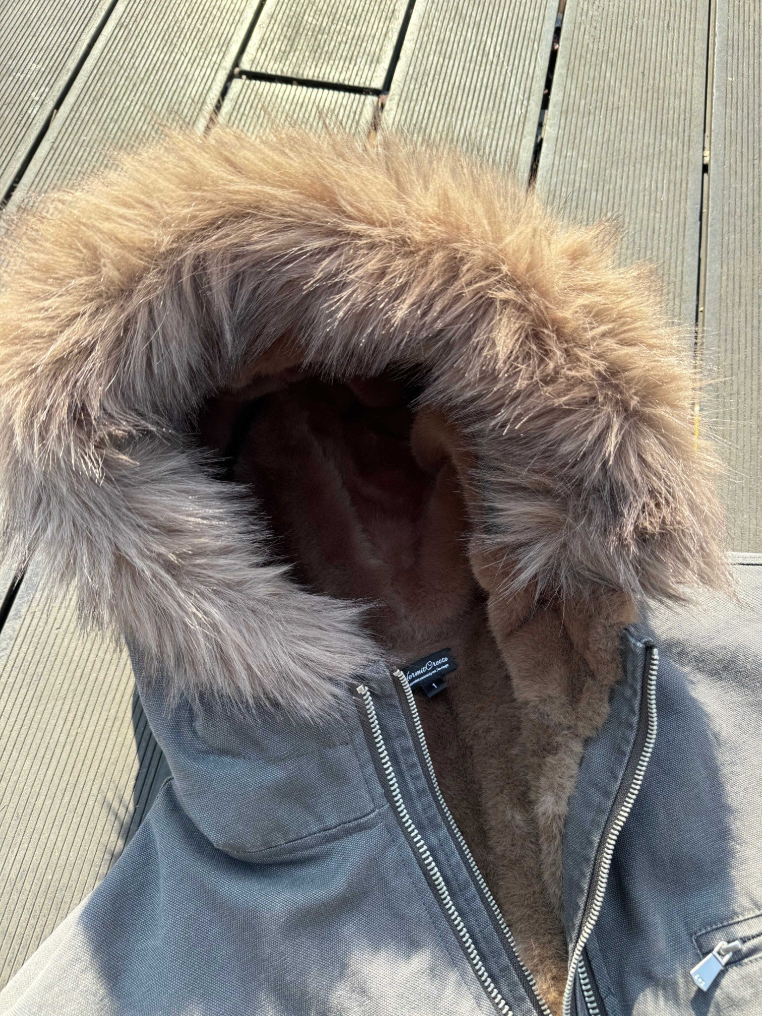 [Hermit] MULTI-ZIP FUR TRIM PADDED JACKET   FE0213