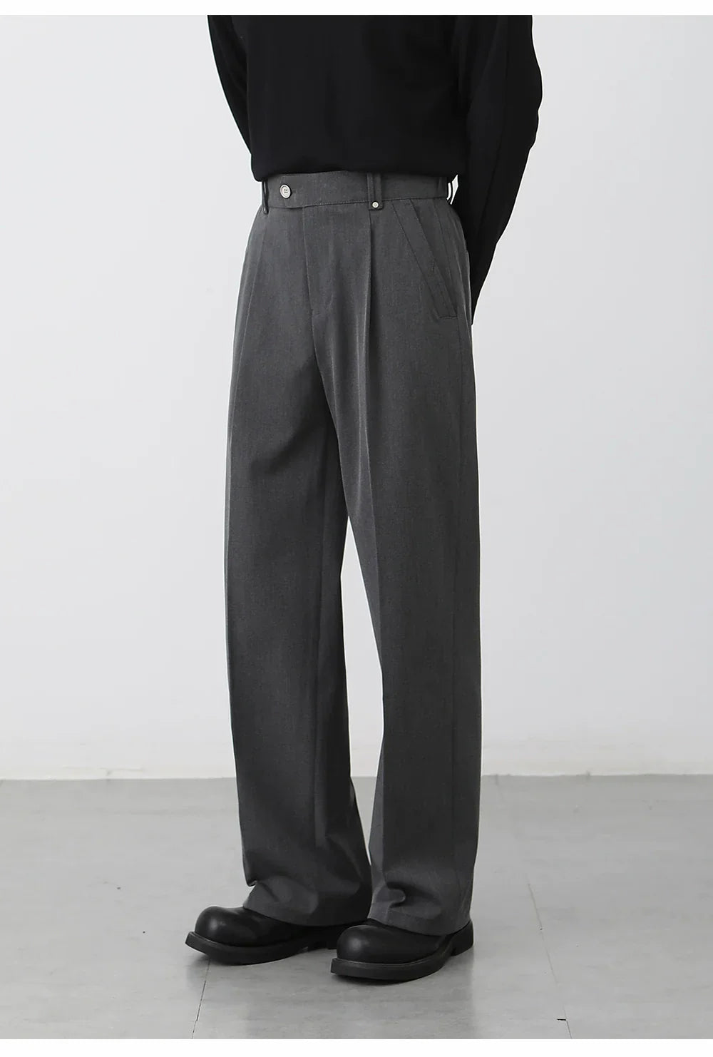 Casual pants men's straight Korean wide-leg suit pants   FE0578