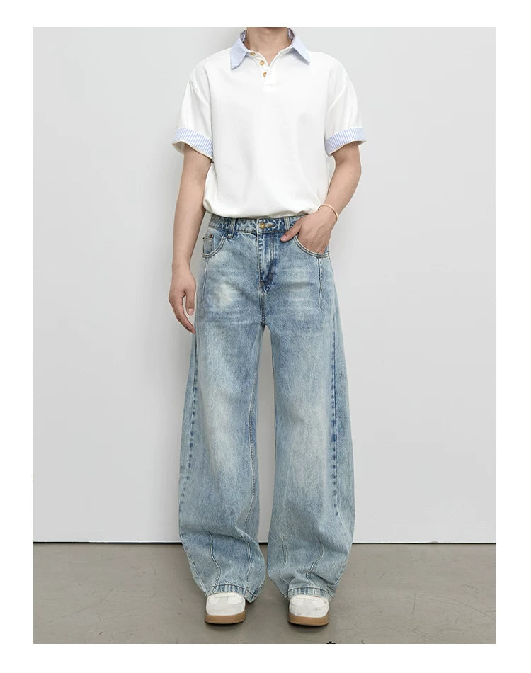 [Curved Blade Style] Vintage Light Blue Jeans FE0727