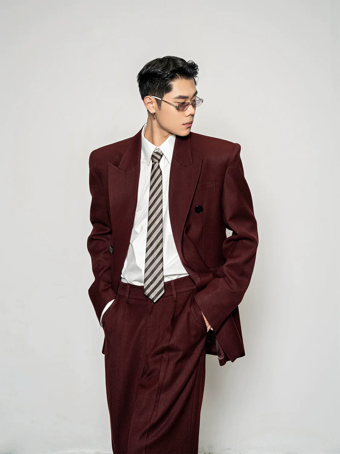 men's loose and wide trousers two-piece set   FE0599