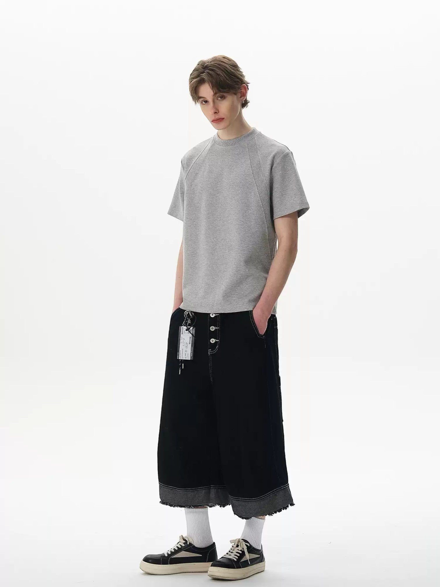 [Max Dstr] CLEANEDGE BOX-CUT COTTON T-shirt   FE0185