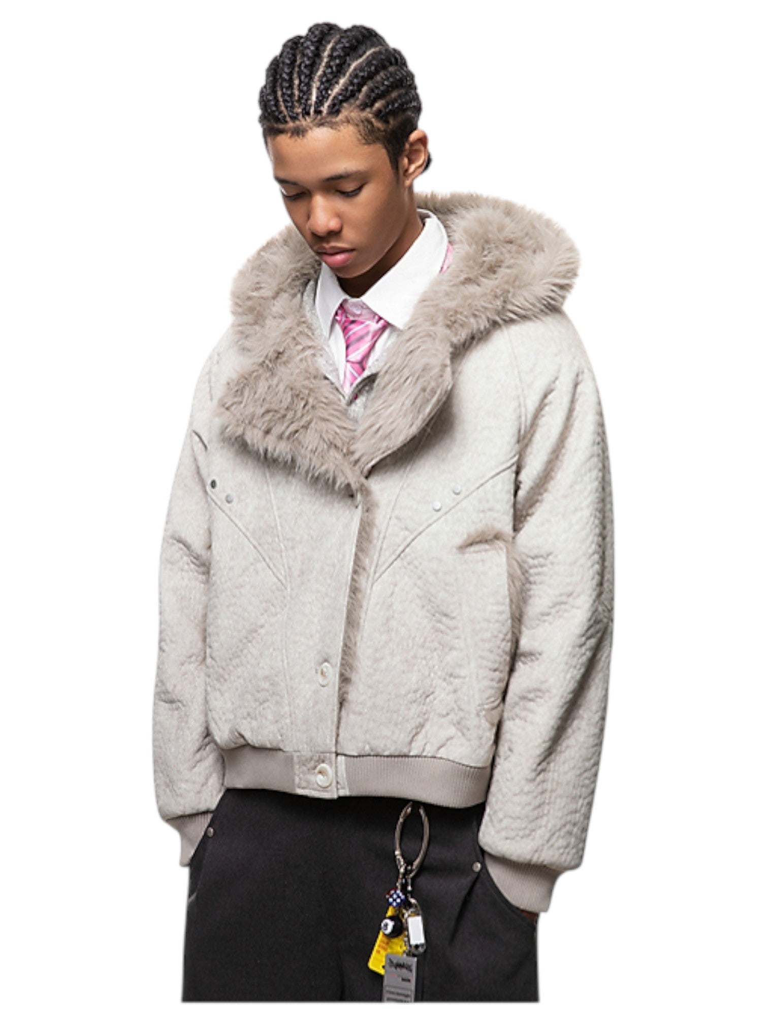 FAUX FUR-COLLAR PADDED JACKET FE0146