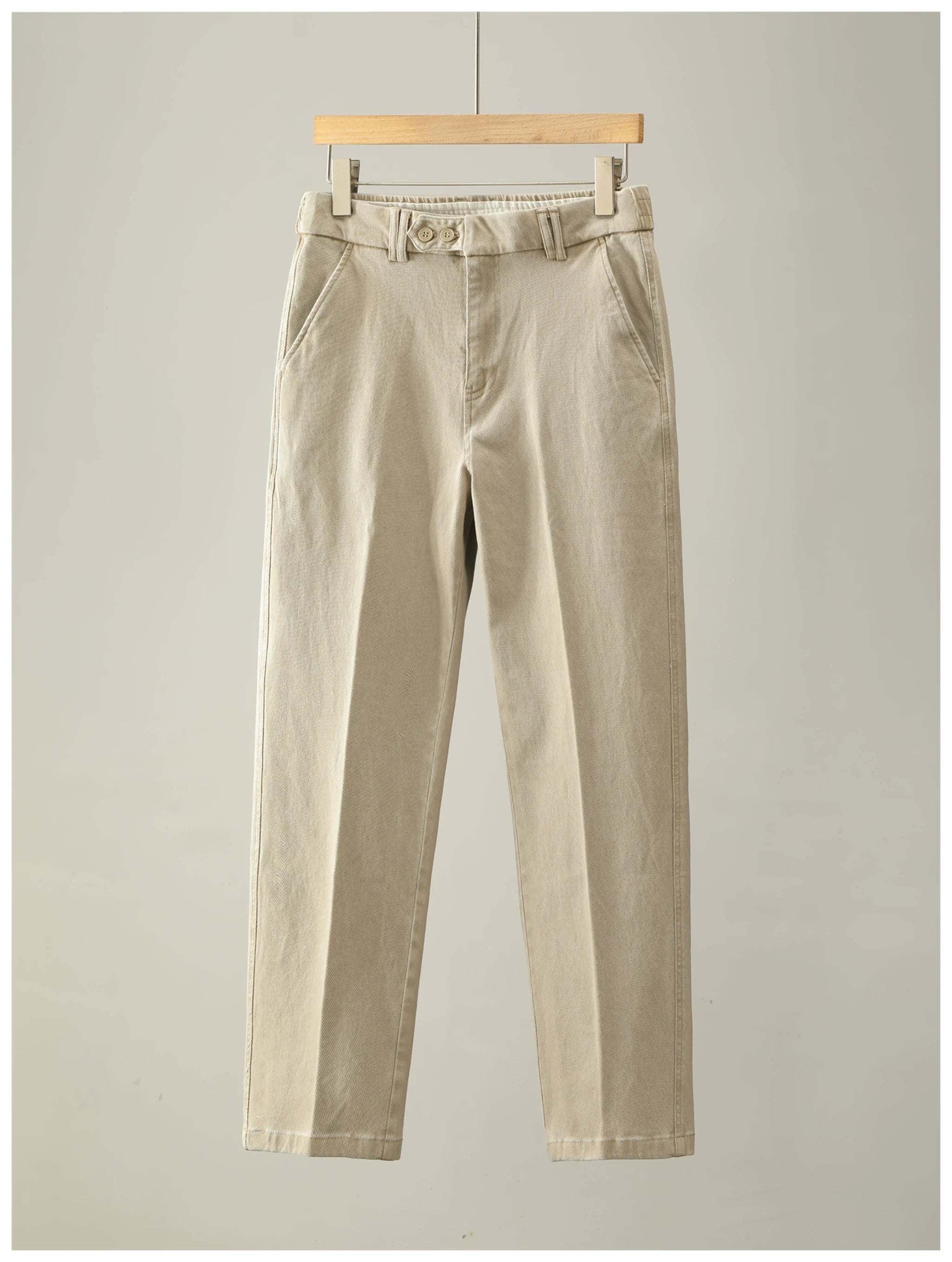 Tencel Lyocell Blended Men's Twill Straight Casual Pants FE0736
