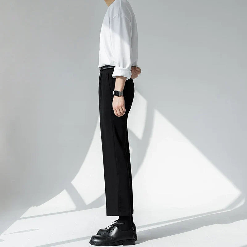 Straight casual wide-leg nine-point suit pants  FE0579