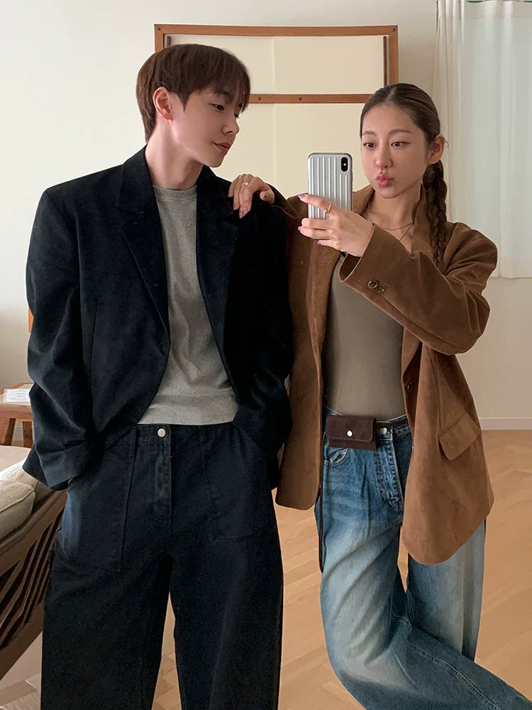 High-end casual suit men's spring new loose suit jacket Korean trend ruffian handsome top FE0580