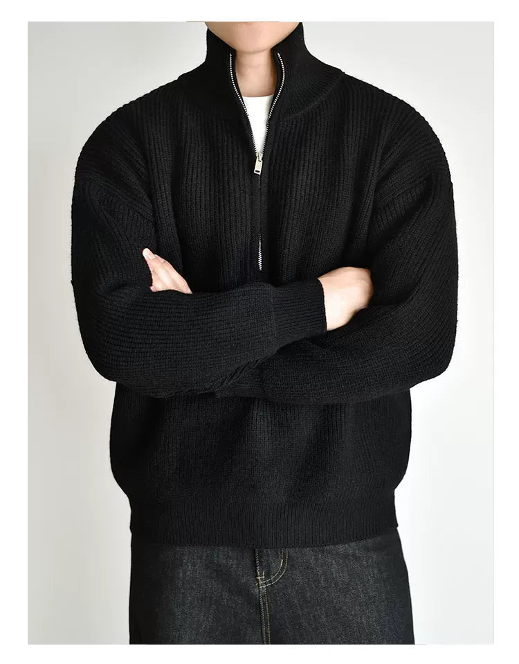 [Half Zipper] Knitted Sweater Sweater Autumn and Winter Thick Premium Pullover Jacket FE0726