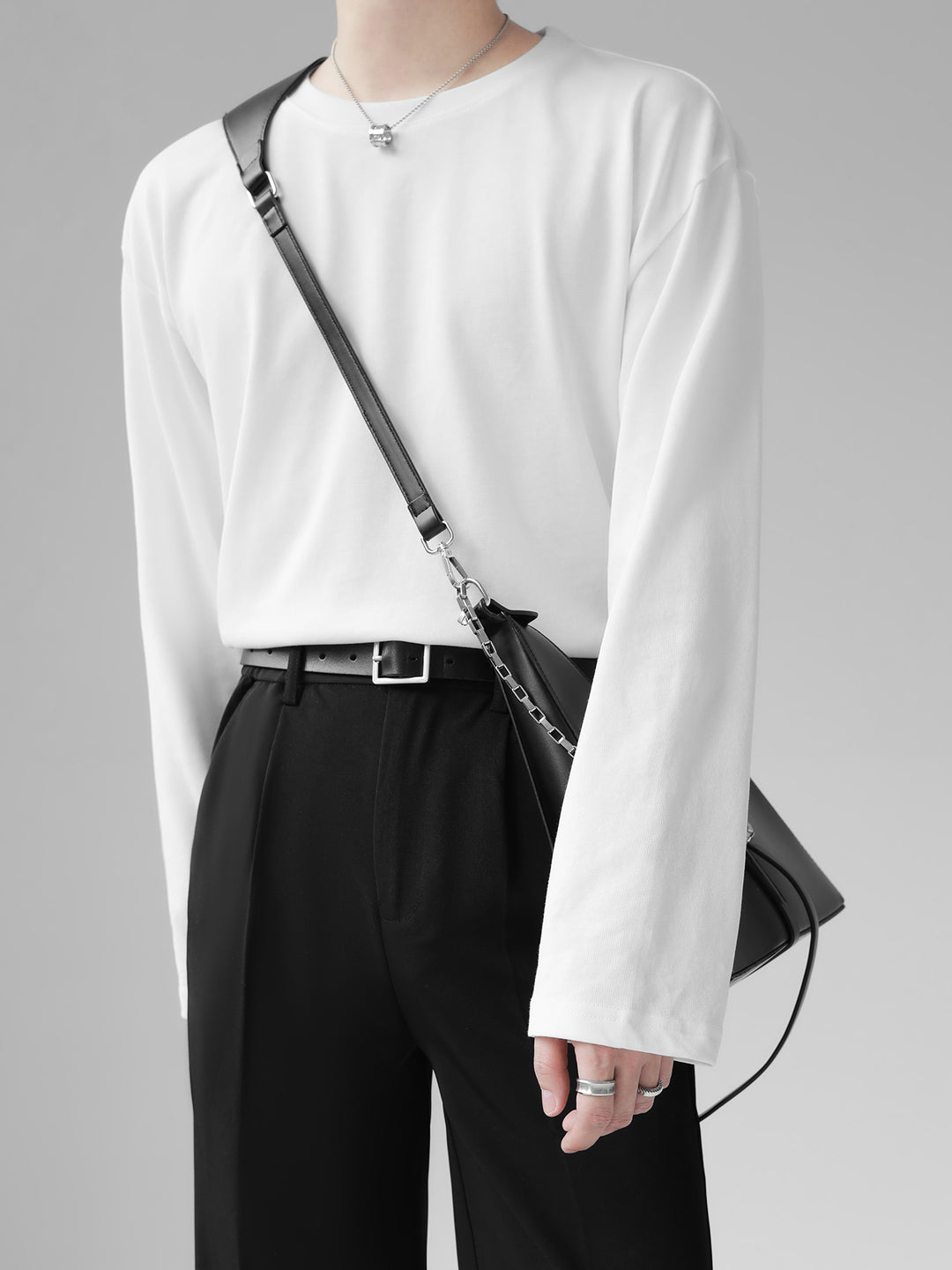 Self-made high-end drape solid color T-shirt   FE0180