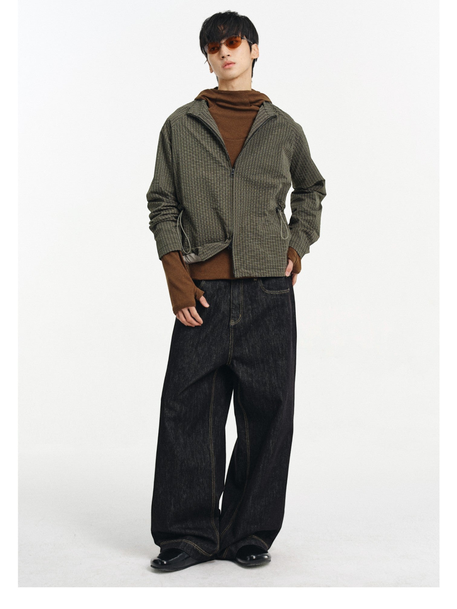 [DIMC] MESH TEXTURE HOODED JACKET   FE0212