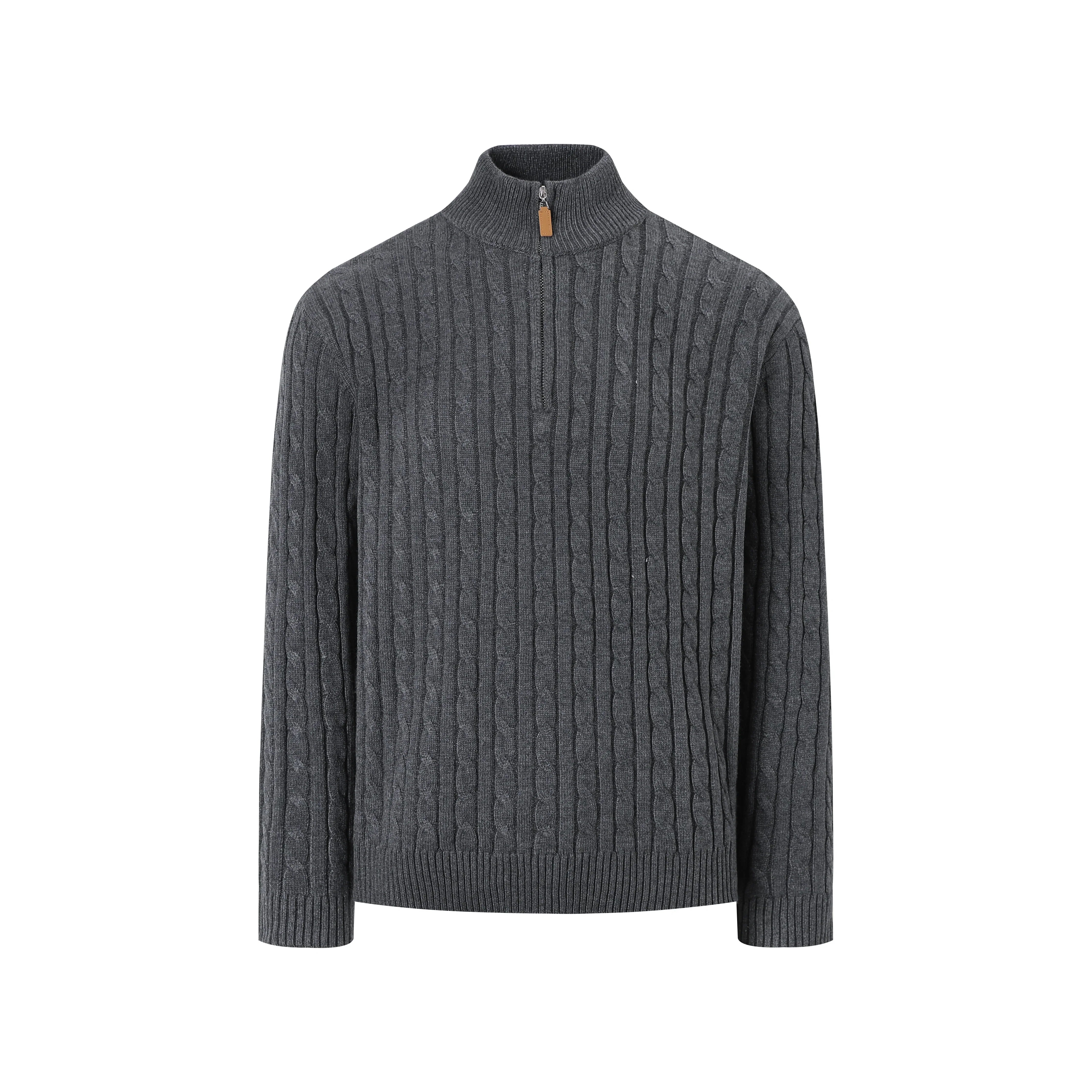 American retro twisted half-zipper sweater  FE0638