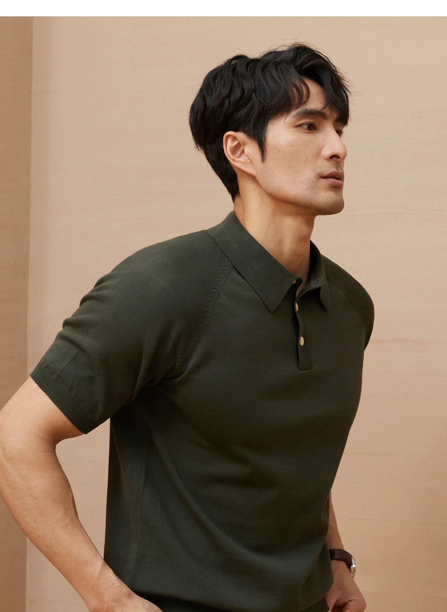 Italian polo knitted polo shirt FE0713