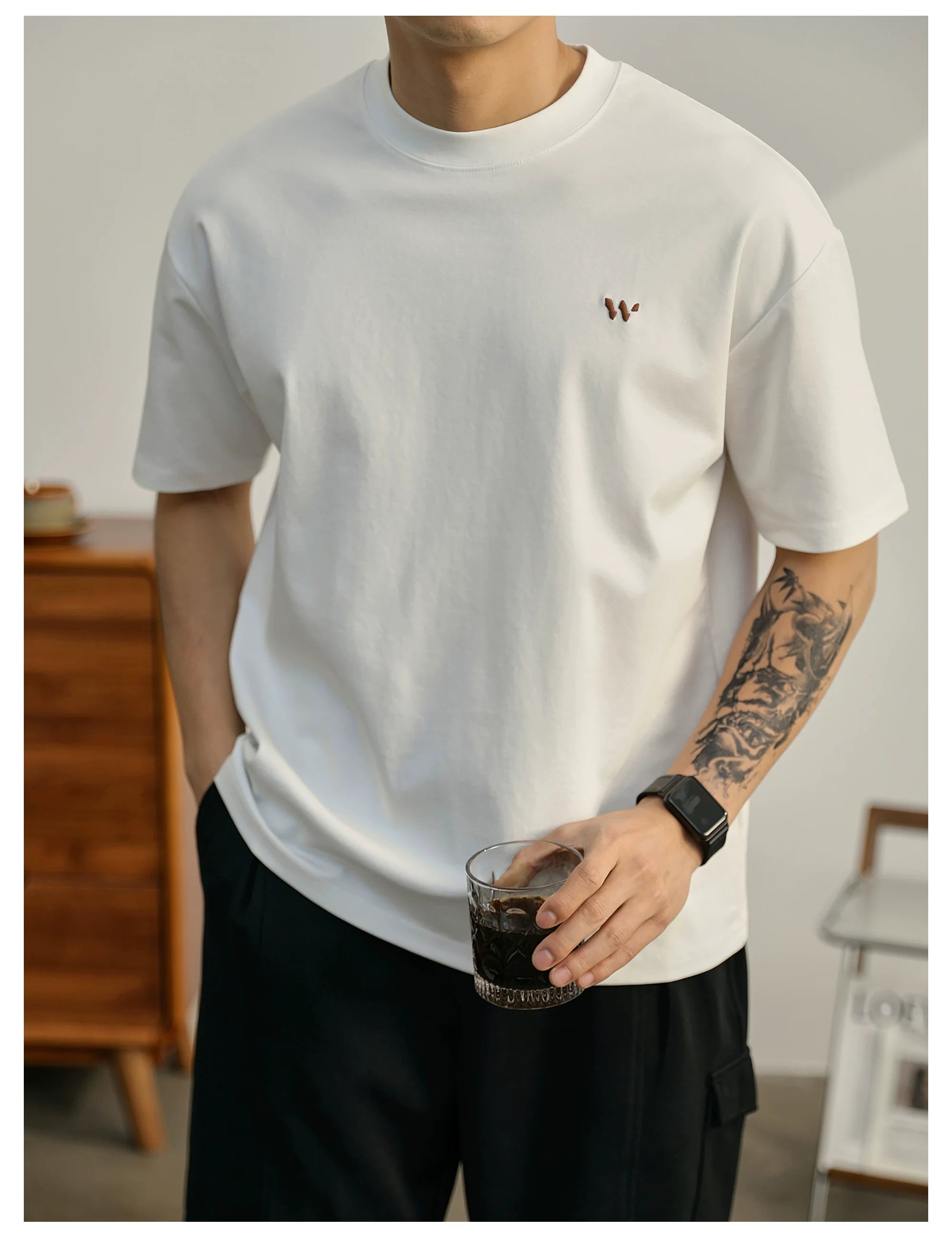 Men's simple luxury temperament casual T-shirt FE0731