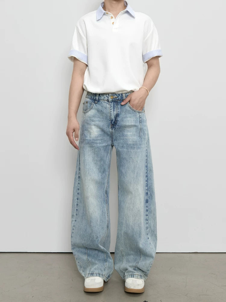 [Curved Blade Style] Vintage Light Blue Jeans FE0727