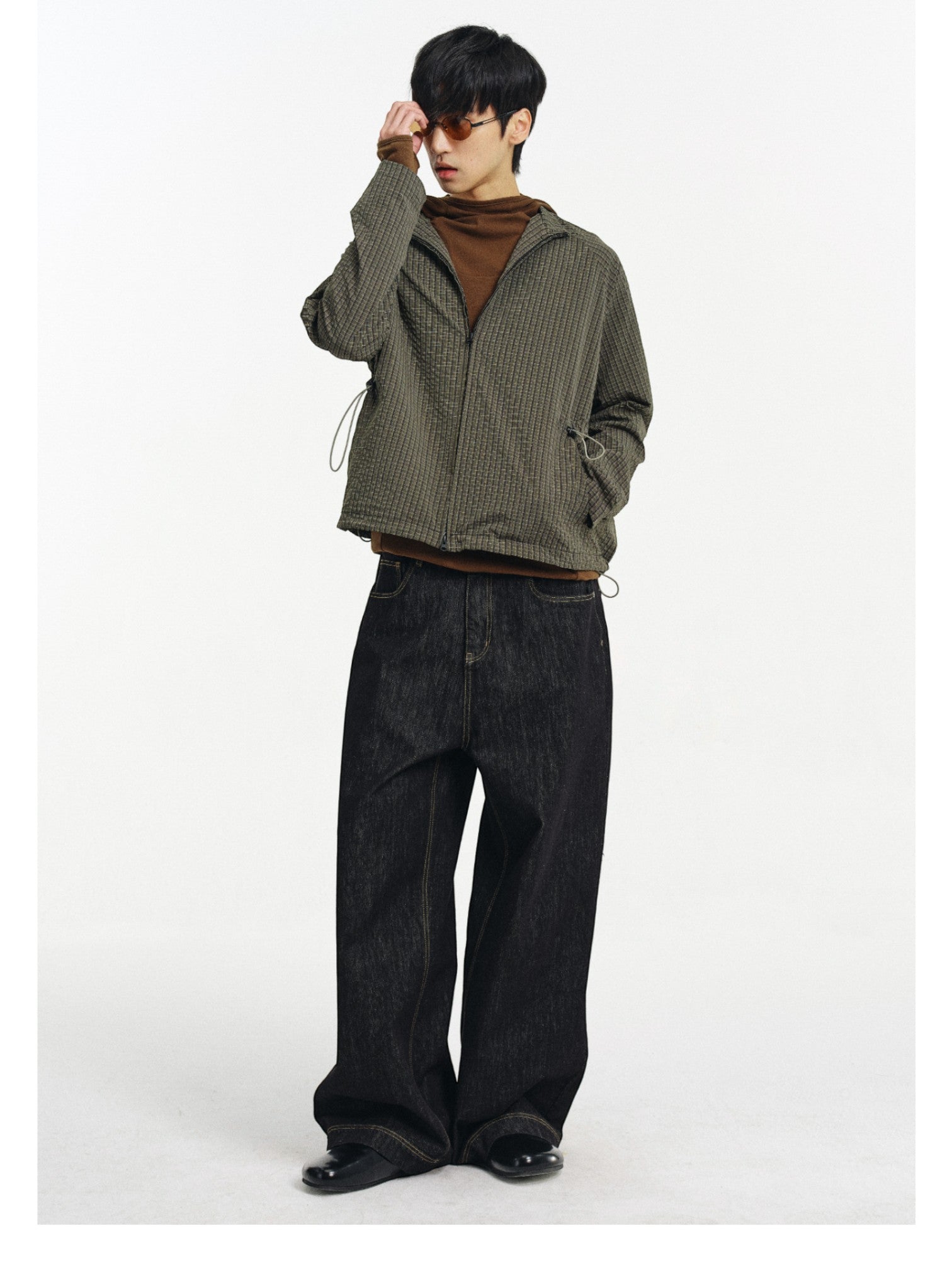 [DIMC] MESH TEXTURE HOODED JACKET   FE0212