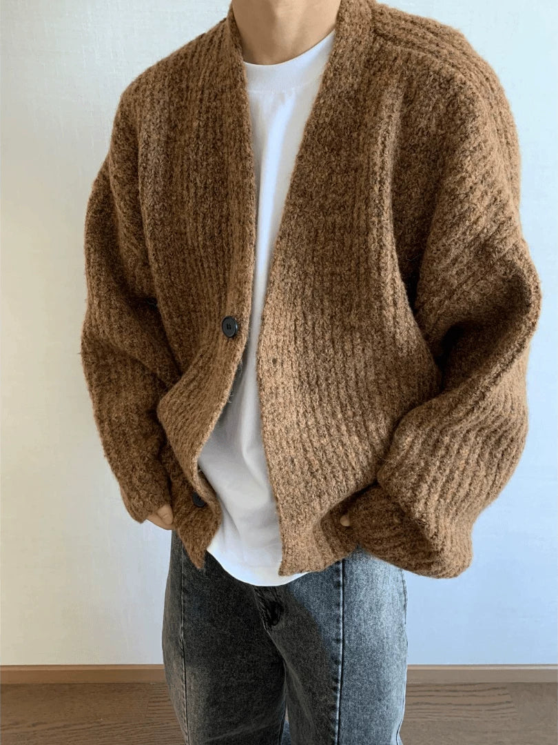 Vintage thick thread knitted cardigan FE0693