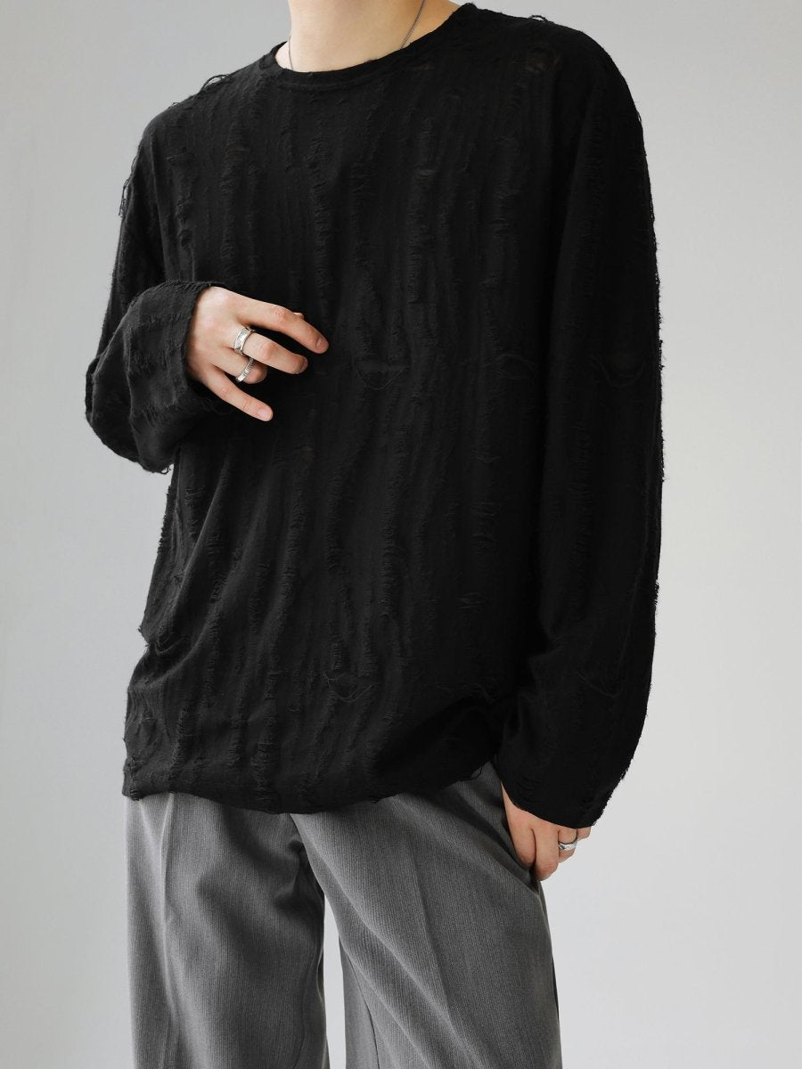 [HOHO]round neck hole T-shirt  FE0542