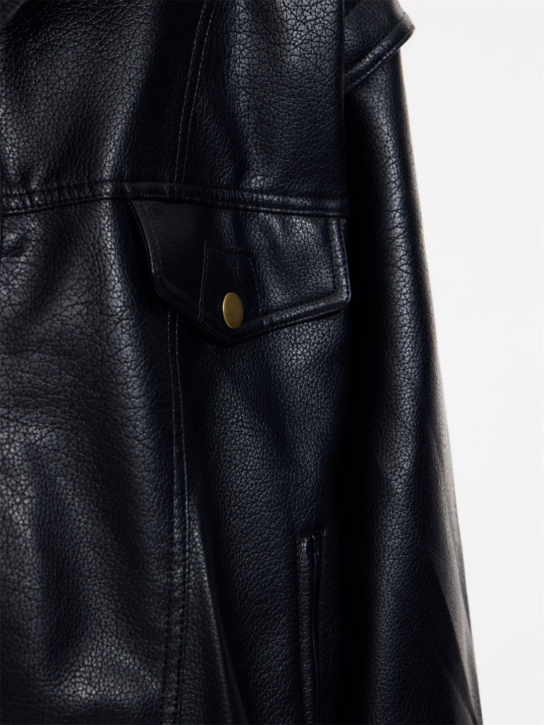 [PeopleStyle] Genderless wear silhouette fashionable leather jacket  FE0622