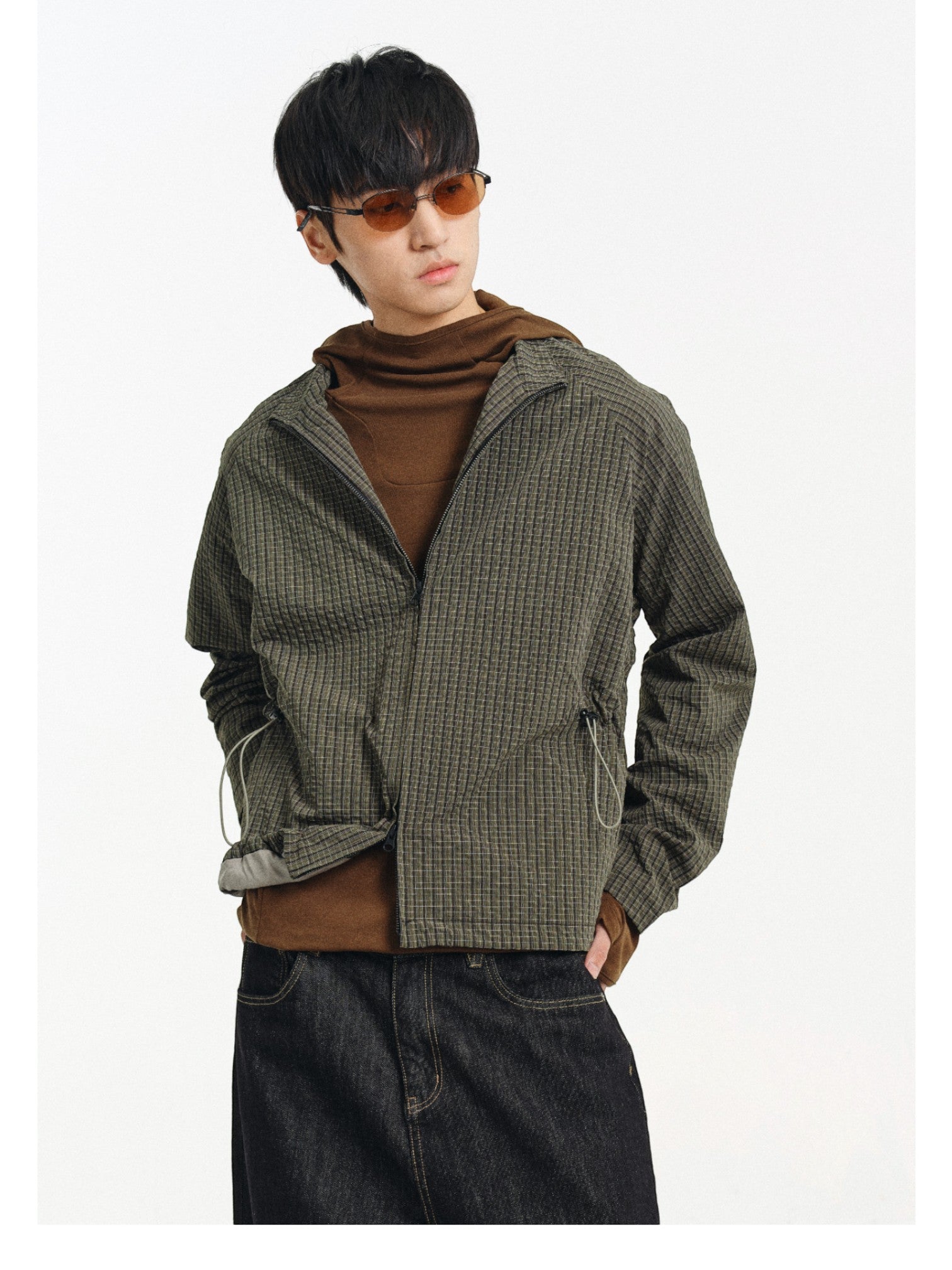 [DIMC] MESH TEXTURE HOODED JACKET   FE0212