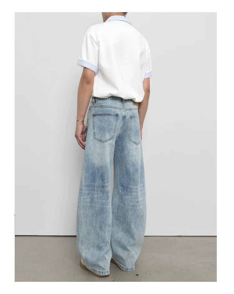 [Curved Blade Style] Vintage Light Blue Jeans FE0727