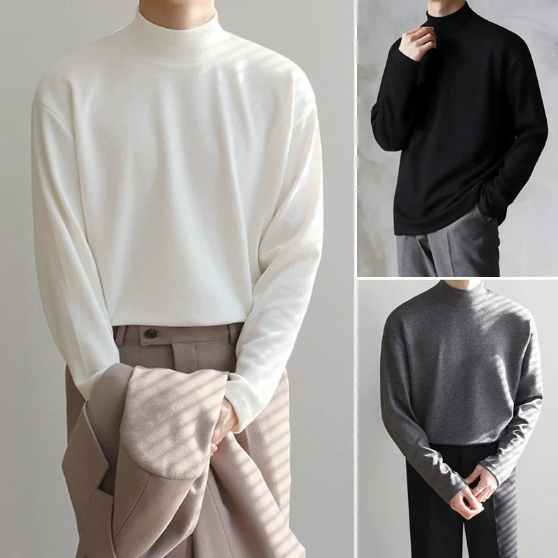 Winter and autumn top semi-turtleneck bottoming Tshirt FE0179