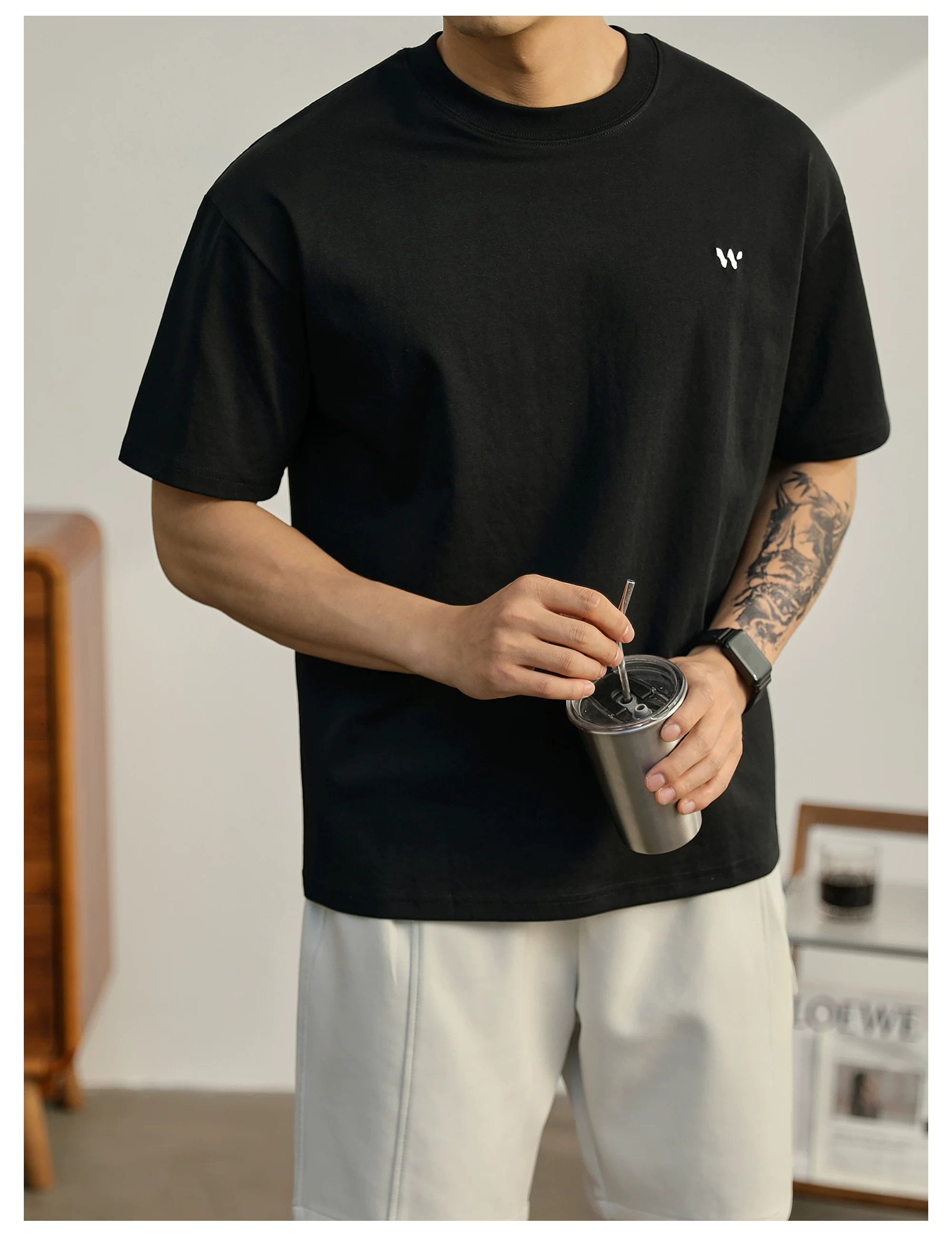 Men's simple luxury temperament casual T-shirt FE0731