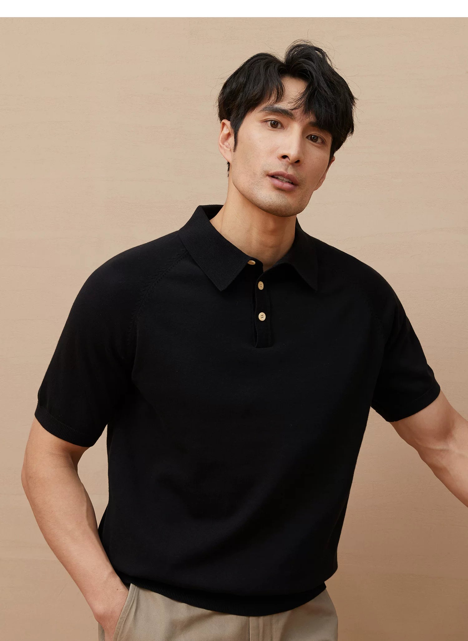 Italian polo knitted polo shirt FE0713