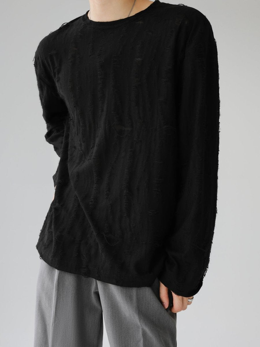[HOHO]round neck hole T-shirt  FE0542