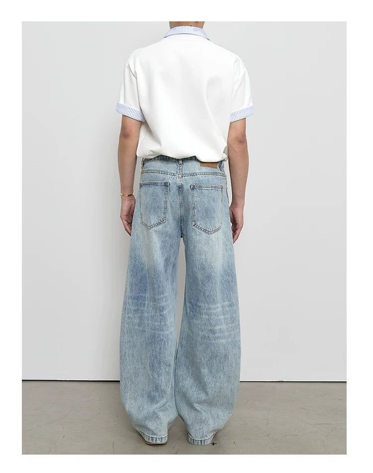 [Curved Blade Style] Vintage Light Blue Jeans FE0727