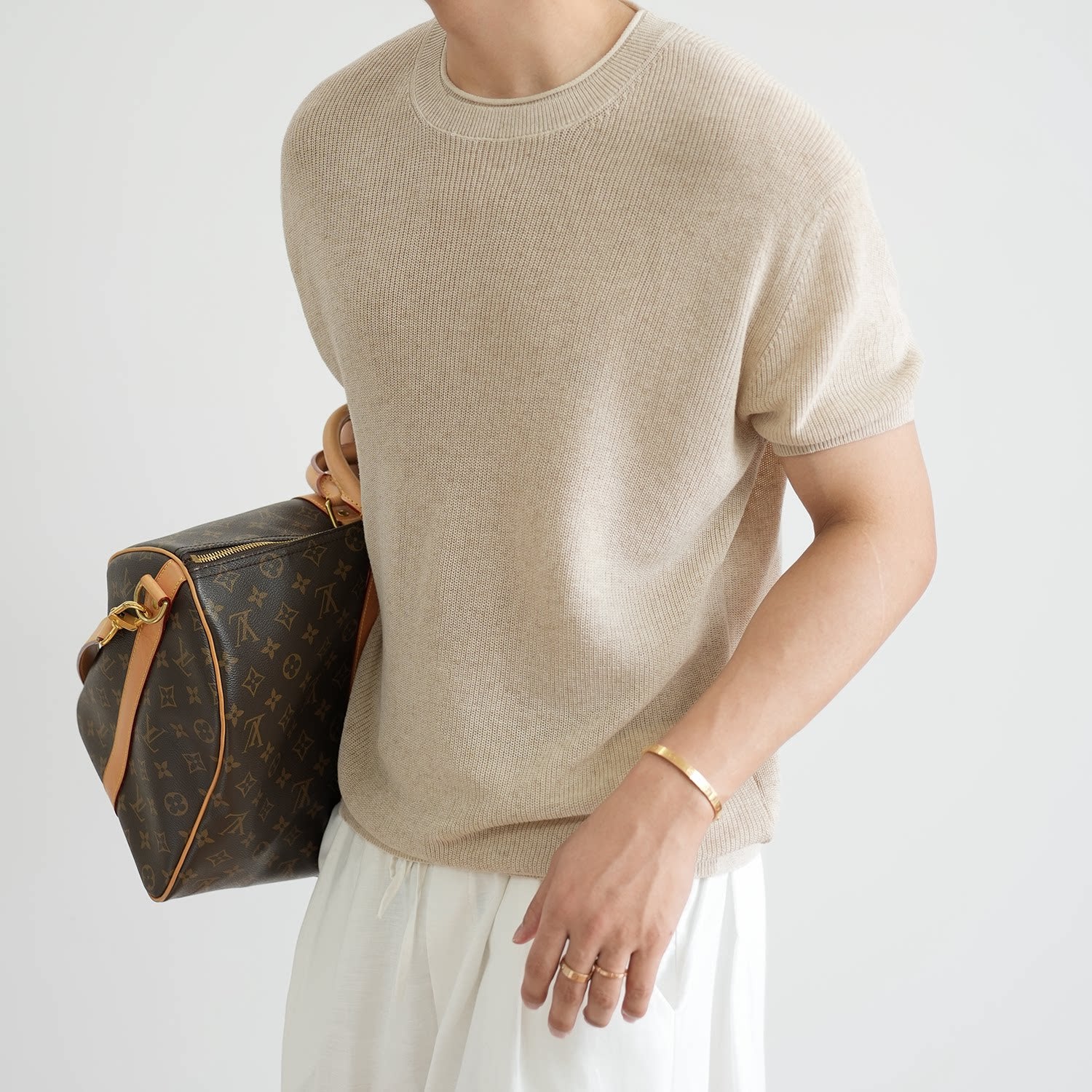 Old Money Wind Linen Lyocell Breathable Crew Neck Knitted Short Sleeve Men's Summer Casual Thin FE0717