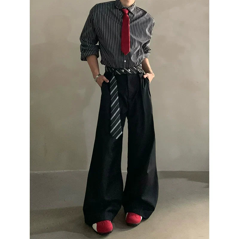 High-end niche scarf design scimitar casual pants  FE0678