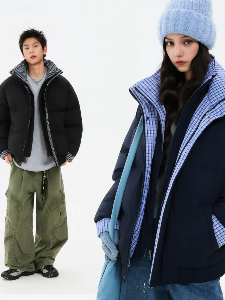 Contrasting color stand-up neck cotton jacket  FE0446