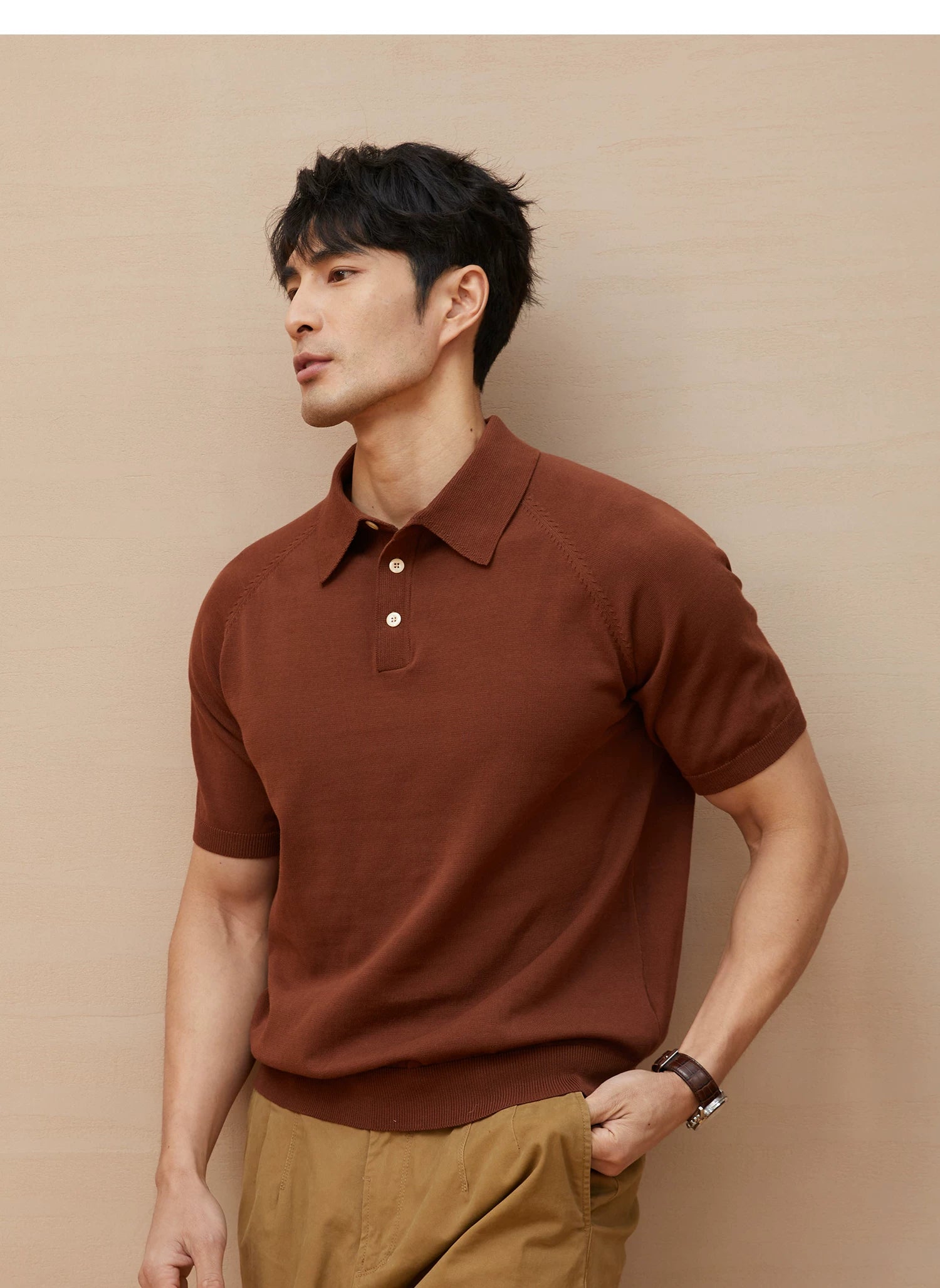 Italian polo knitted polo shirt FE0713
