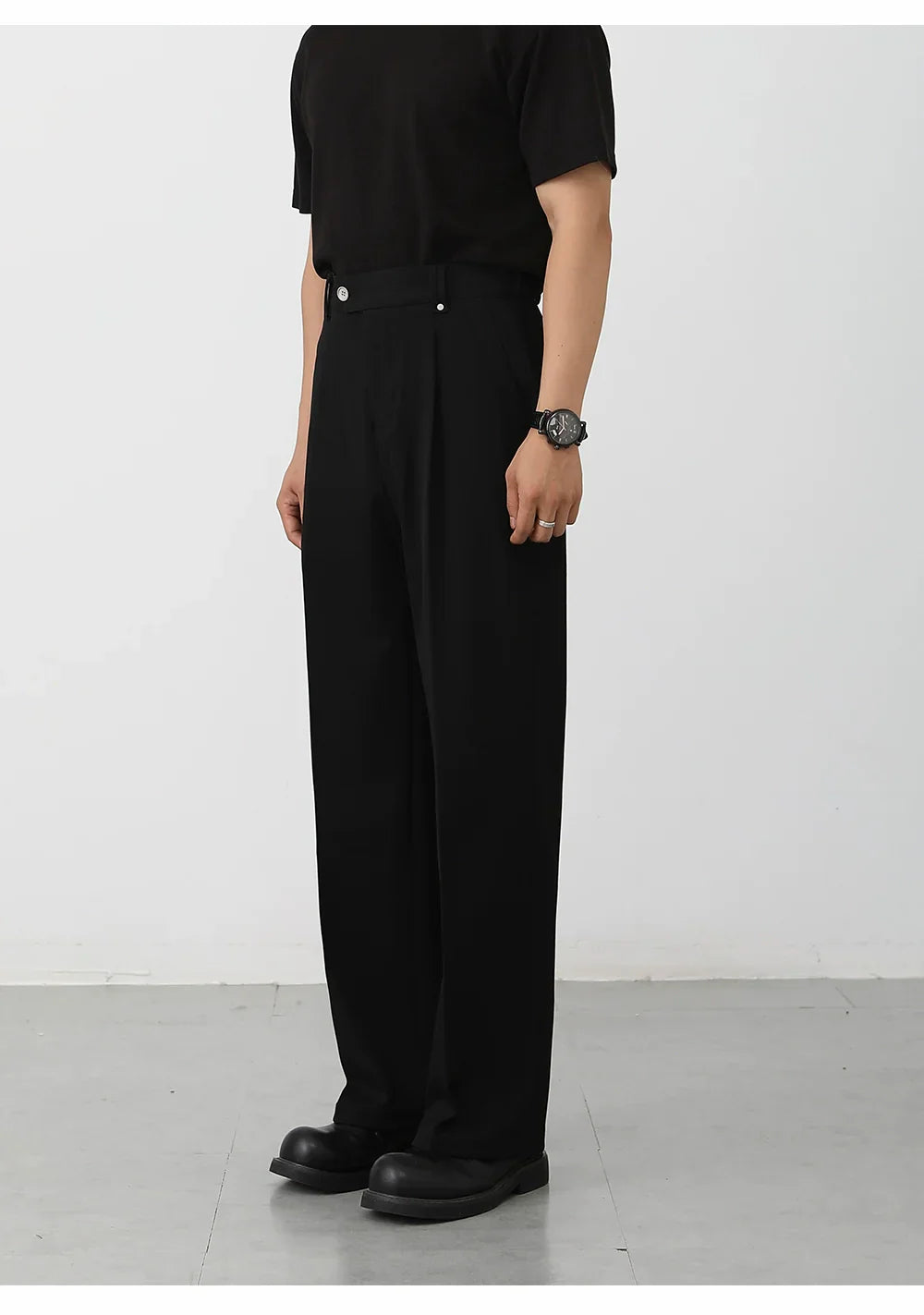 Casual pants men's straight Korean wide-leg suit pants   FE0578
