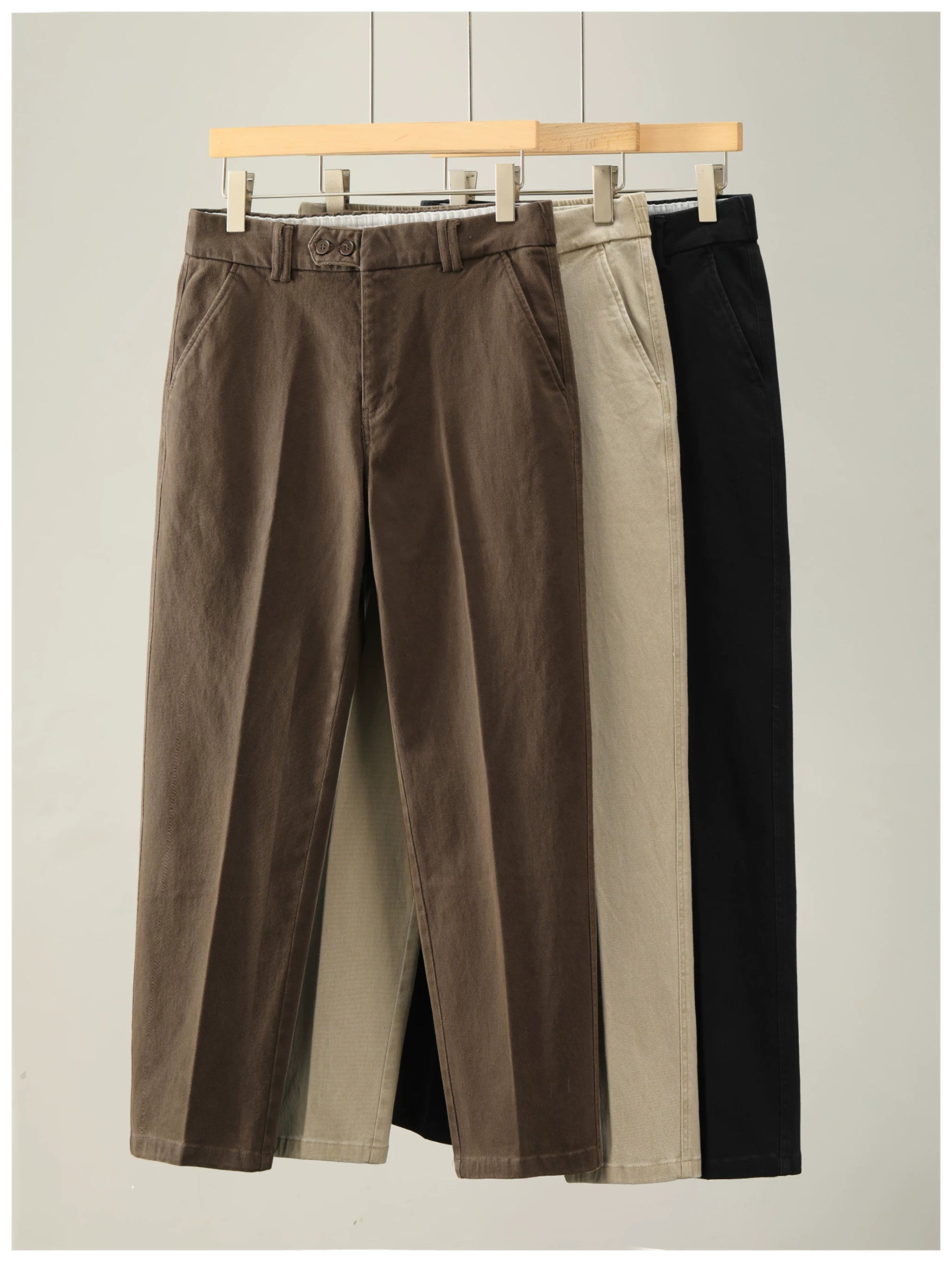 Tencel Lyocell Blended Men's Twill Straight Casual Pants FE0736