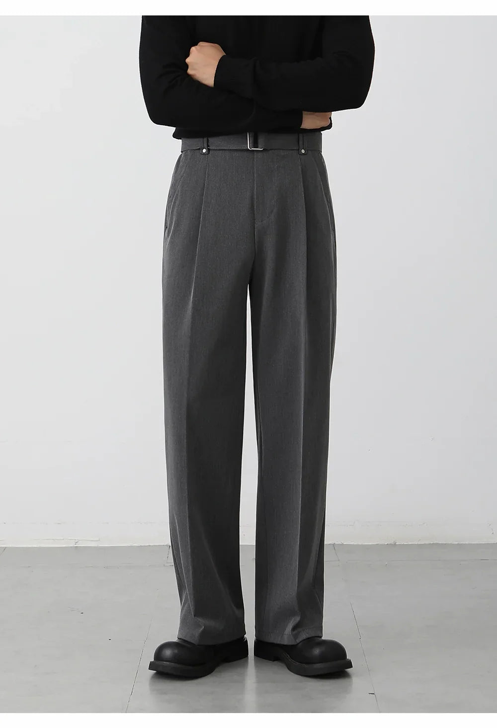 Casual pants men's straight Korean wide-leg suit pants   FE0578