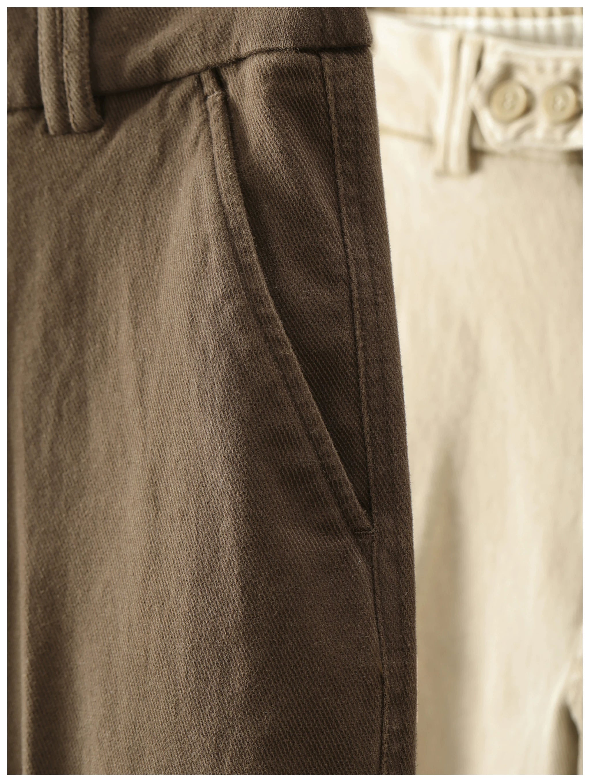 Tencel Lyocell Blended Men's Twill Straight Casual Pants FE0736