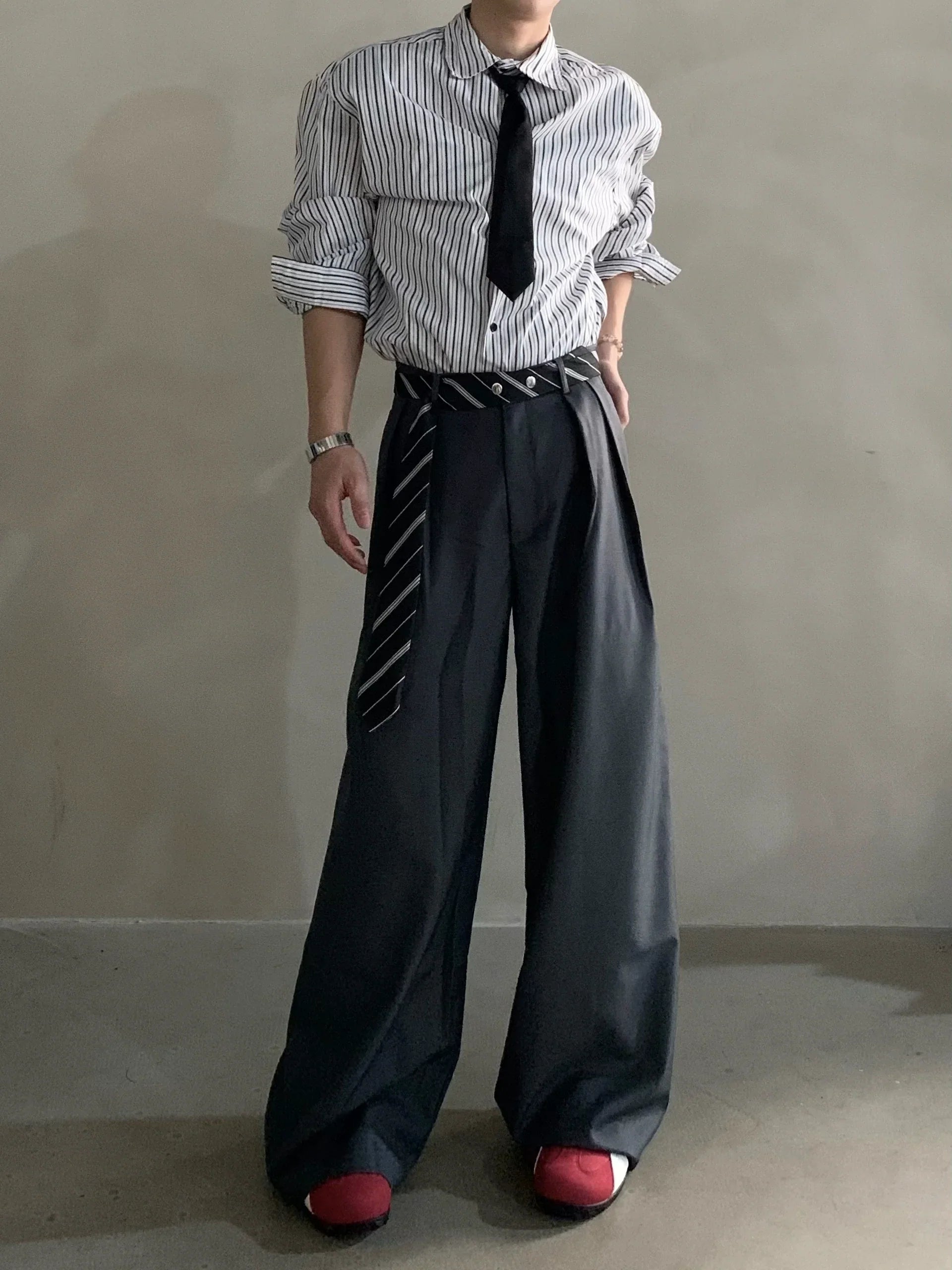 High-end niche scarf design scimitar casual pants  FE0678