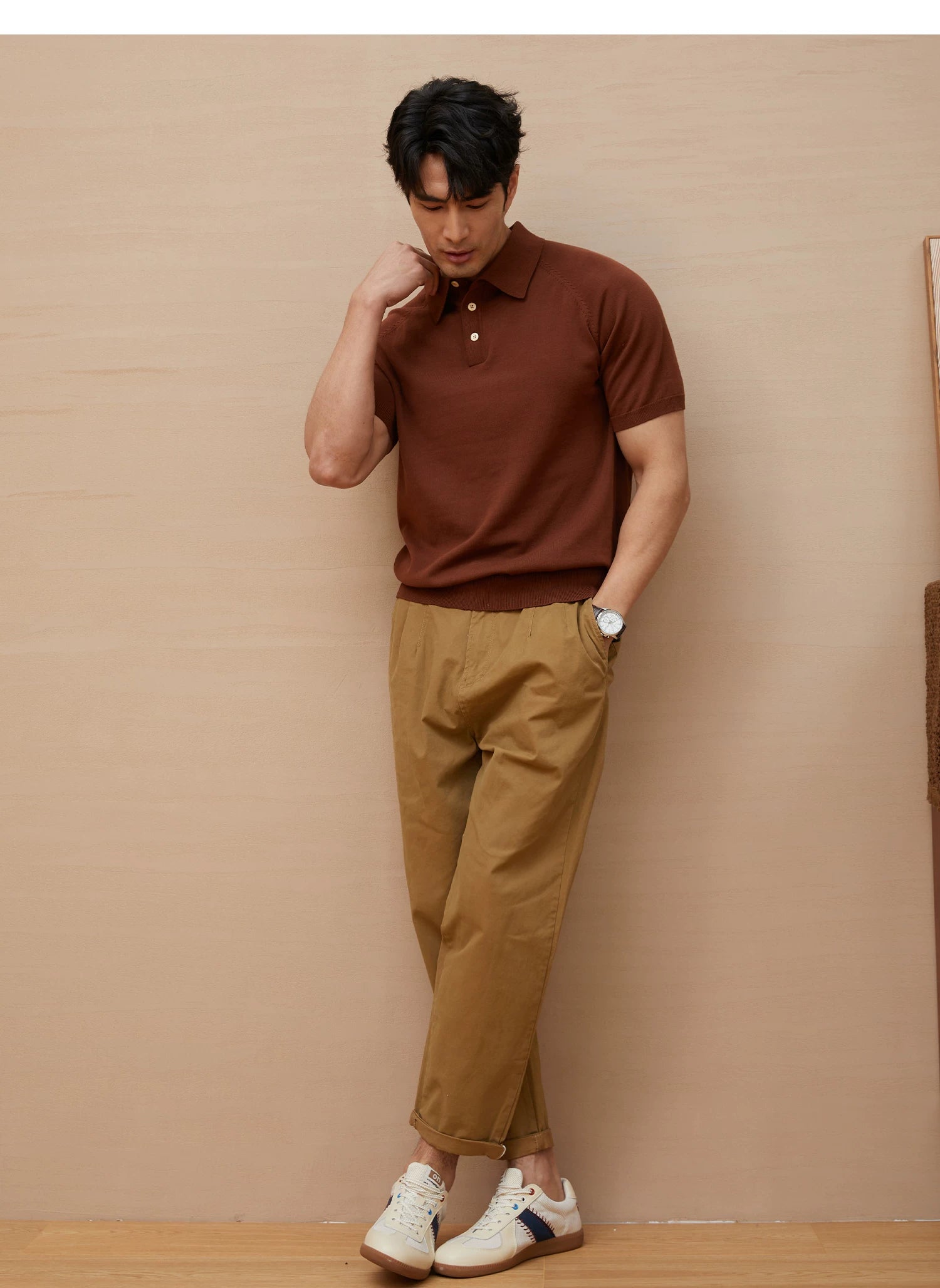 Italian polo knitted polo shirt FE0713