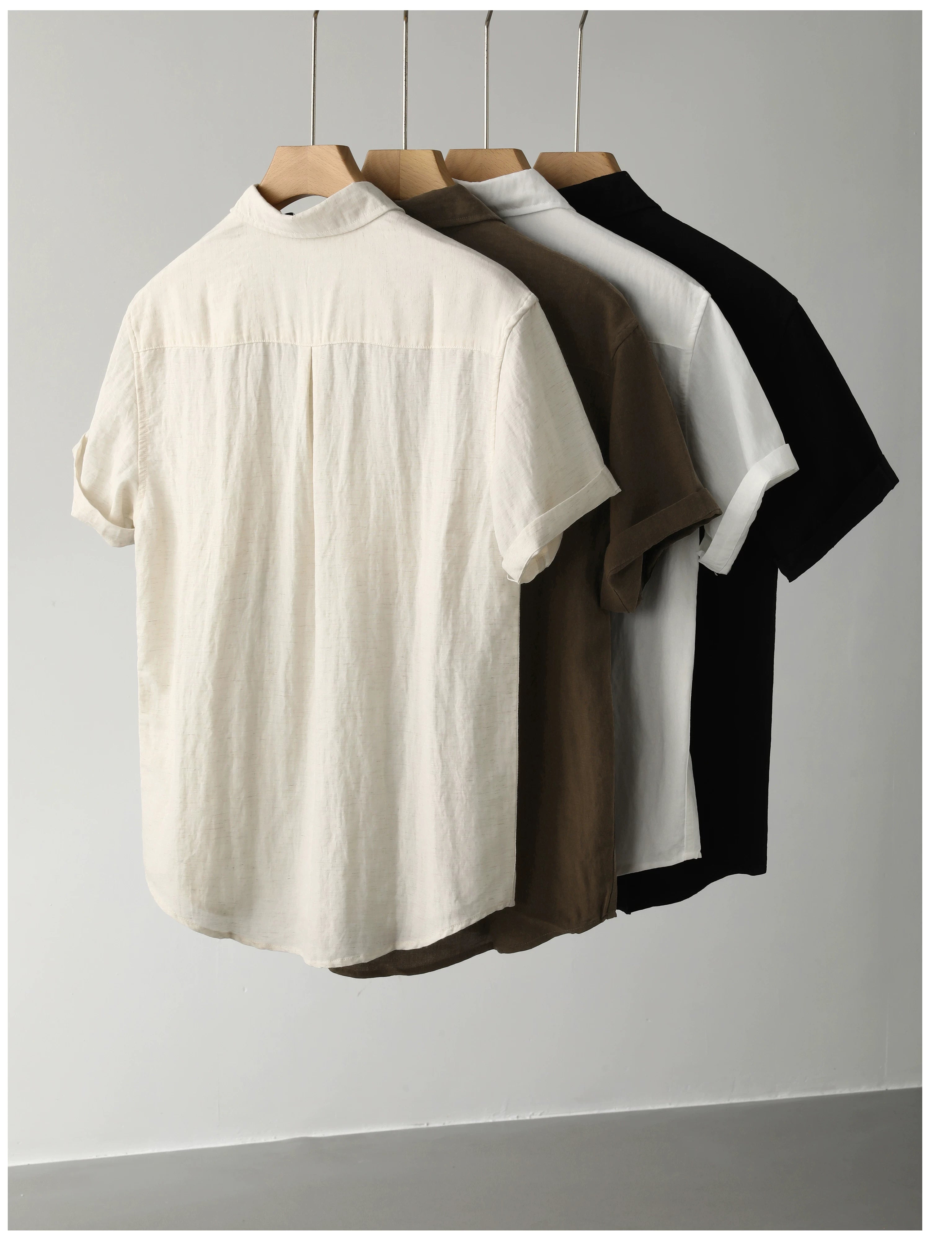 Lyocell Blended Linen Thin Breathable Short Sleeve Shirt FE0728
