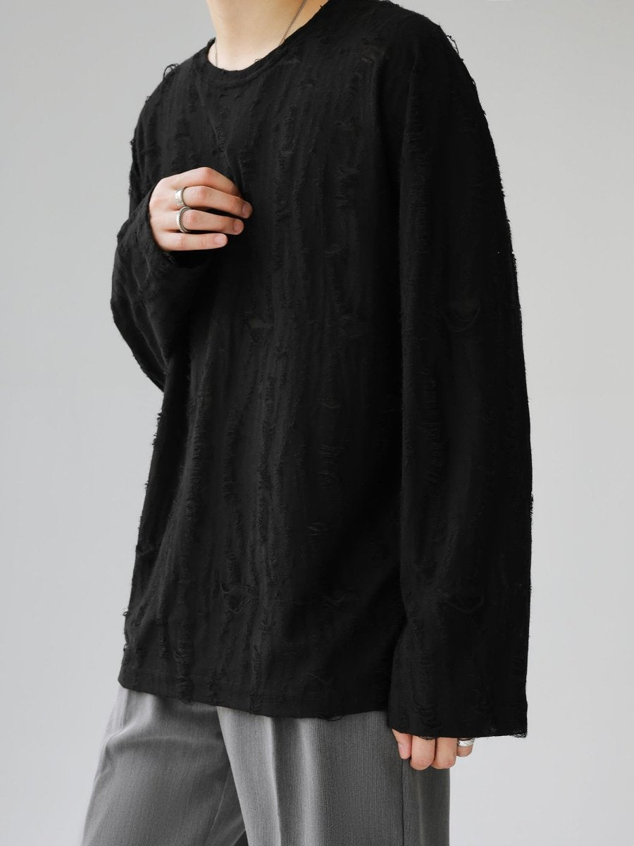 [HOHO]round neck hole T-shirt  FE0542