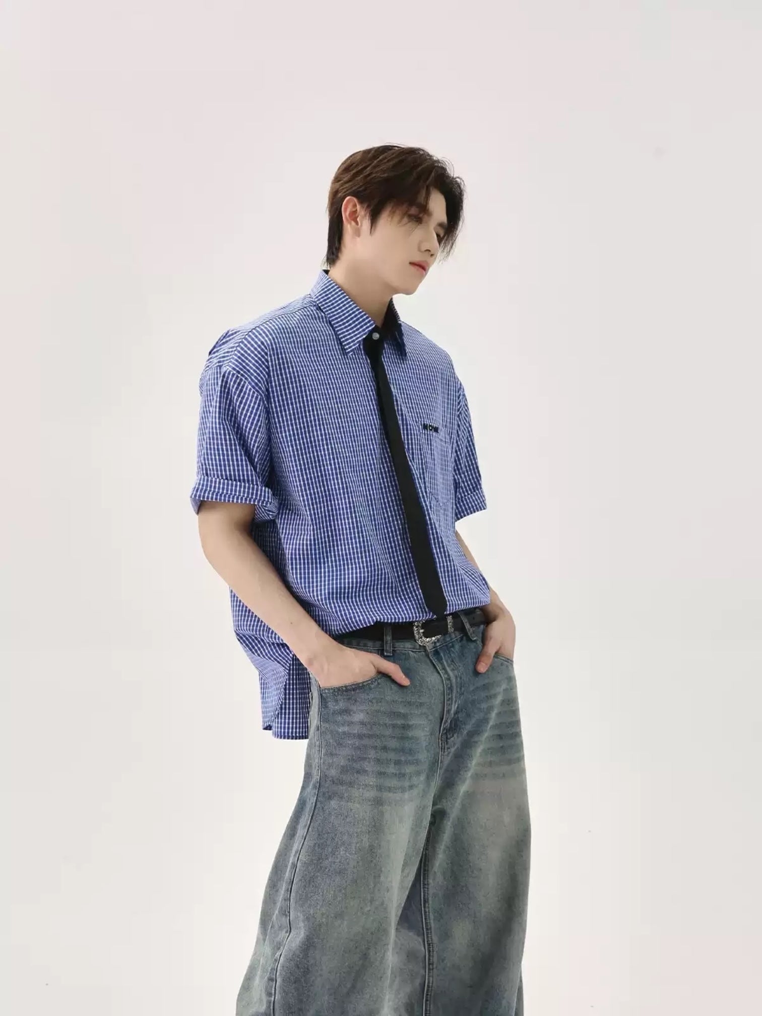 [TURNTIDE] VINTAGE COLLEGE CHECK shirt   FE0571