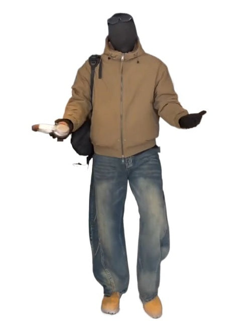 American retro double-sided fleece jacket   FE0251