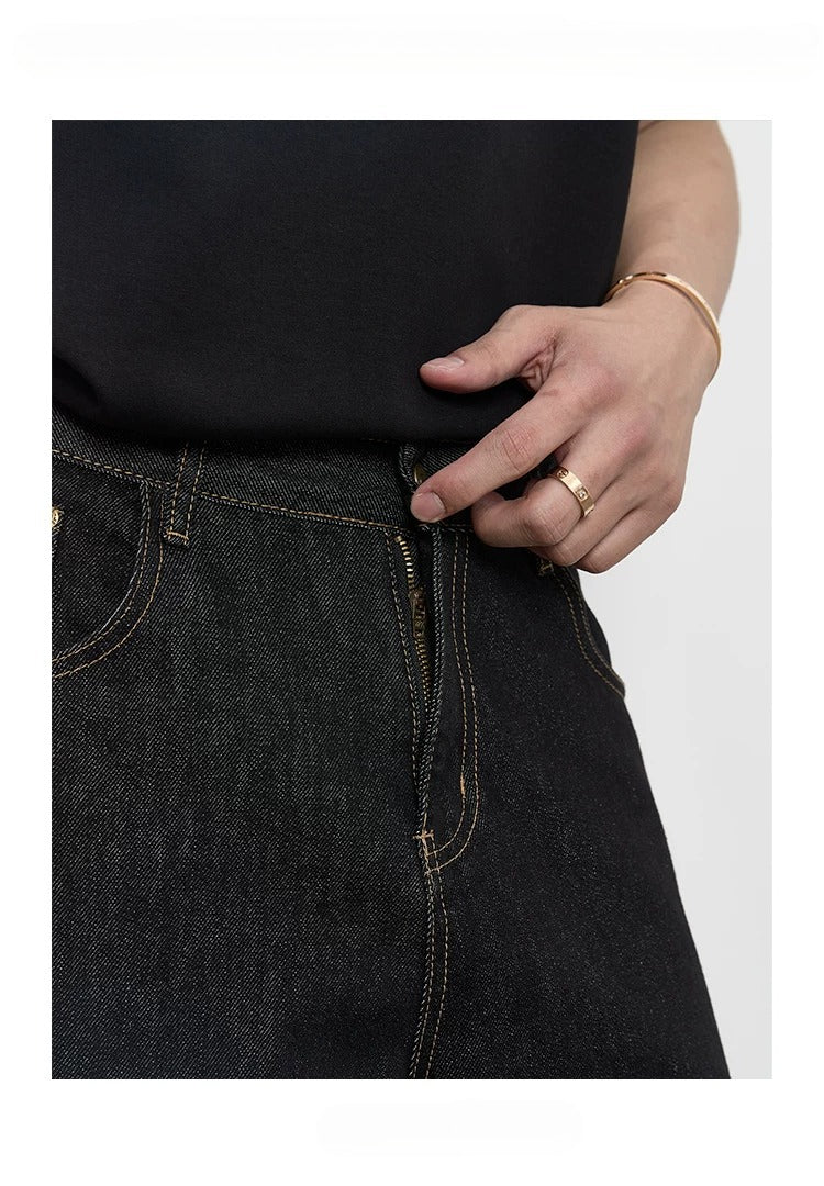 Loose A-word retro black jeans FE0721