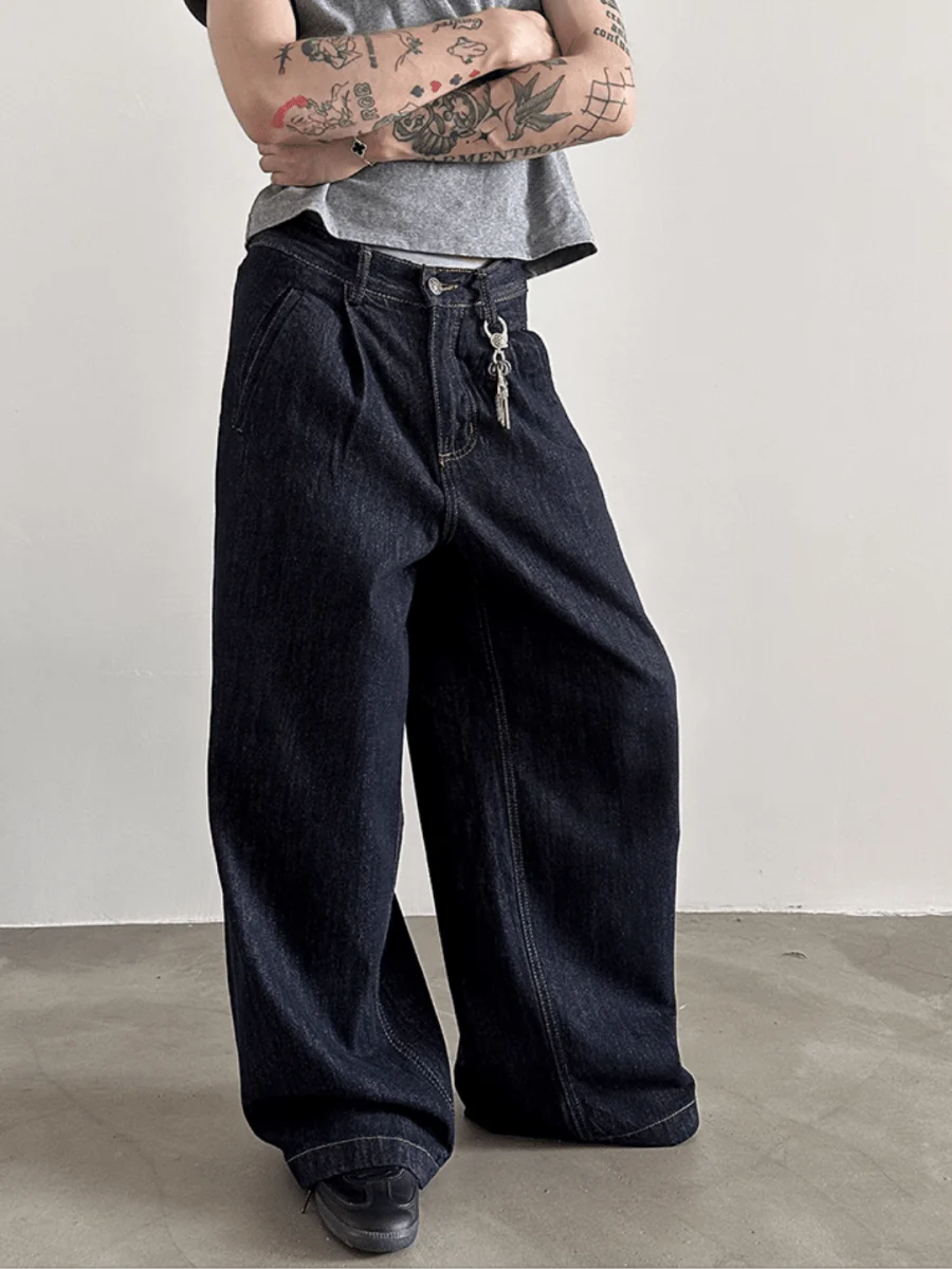 100% Cotton Wash Wide Leg Jeans FE0417