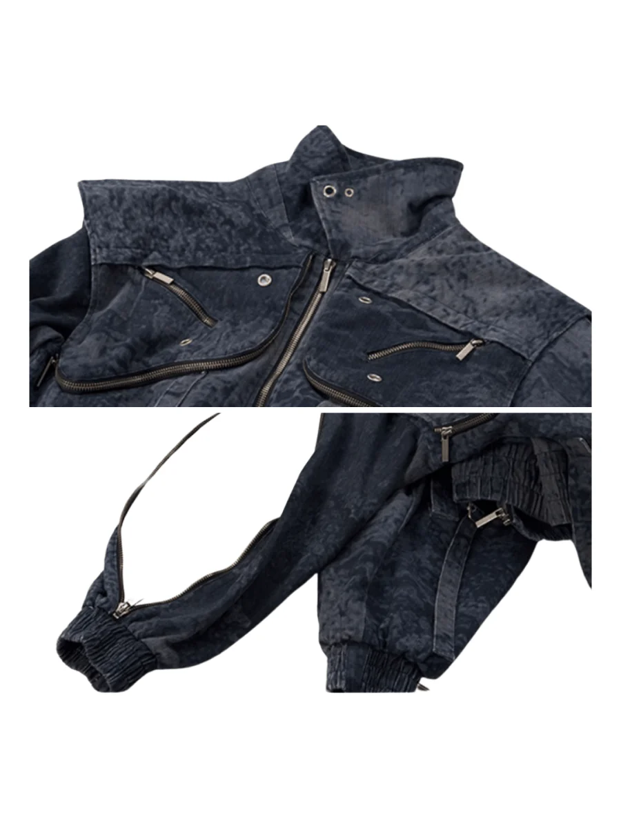 [STARTEXCEEDEND] Zipper structure splicing Jacket + Bottoms  FE0629