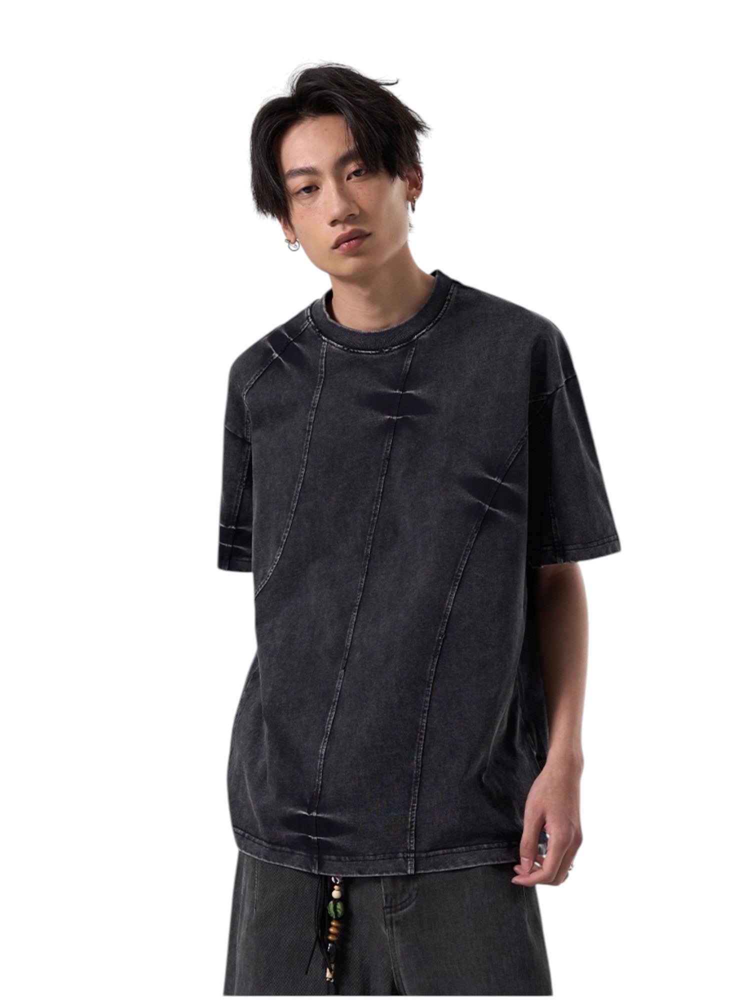 [ISIETS] DECONSTRUCTED WASHED T-SHIRT   FE0186