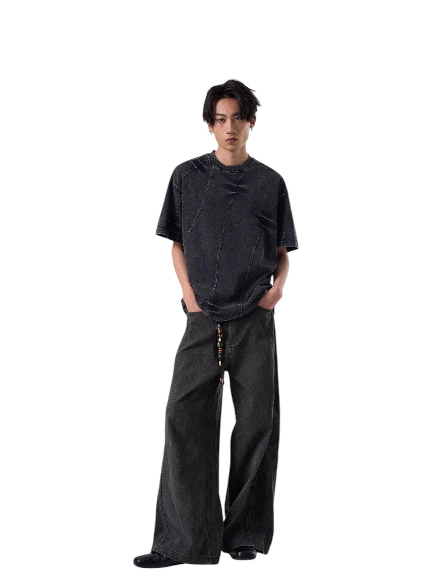 [ISIETS] DECONSTRUCTED WASHED T-SHIRT   FE0186