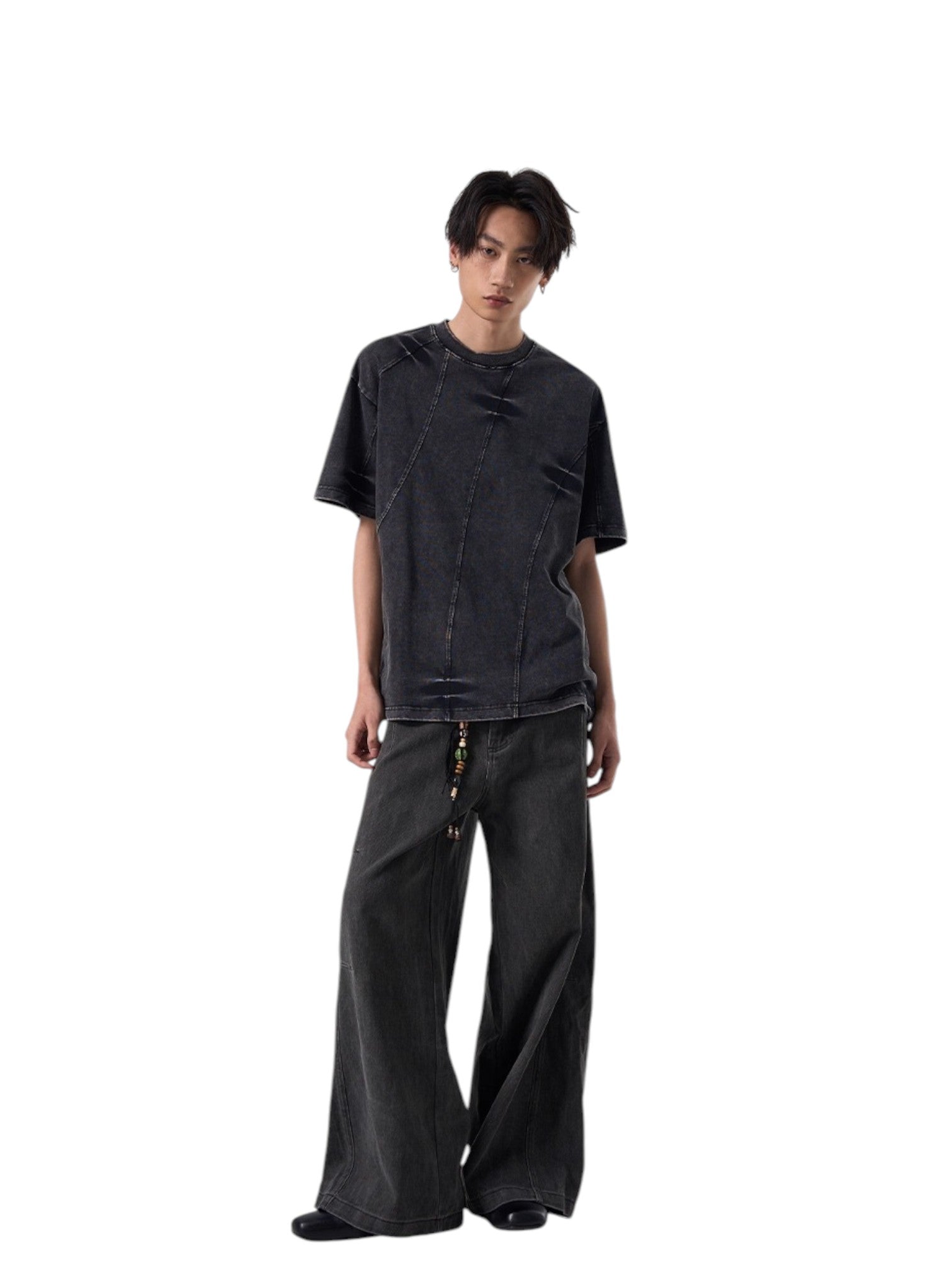 [ISIETS] DECONSTRUCTED WASHED T-SHIRT   FE0186