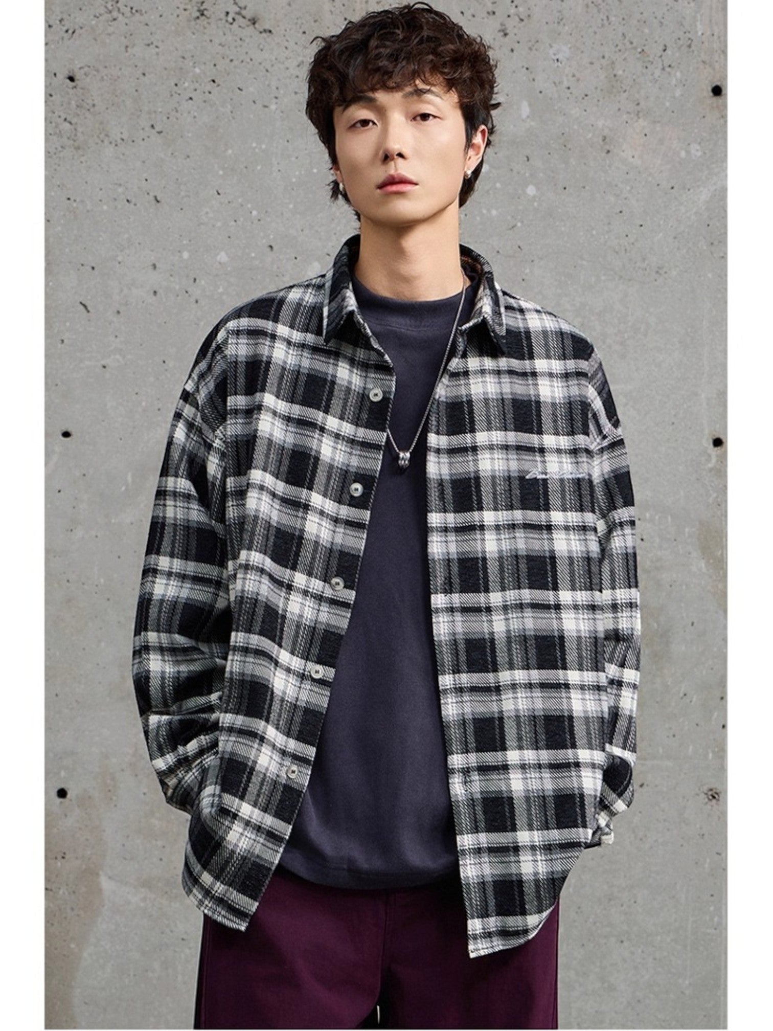 EMBROIDERED PLAID shirt FE0503