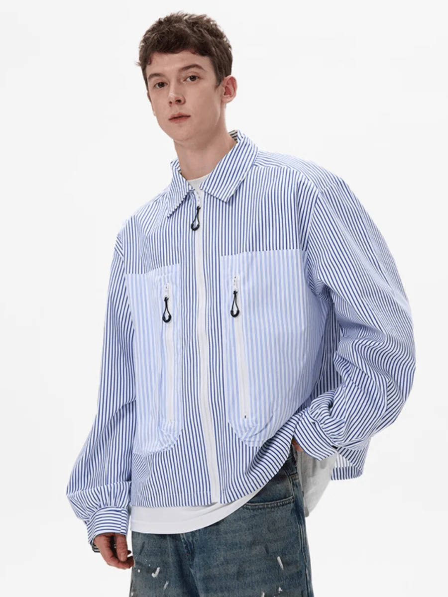 [MADWITCH] striped shirt jacket  FE0575